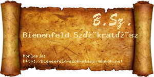Bienenfeld Szókratész névjegykártya
